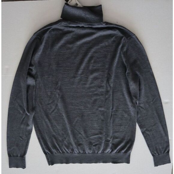 Mens Store Bloomingdales 3342M Sz M Med. Gray Merino Wool Turtleneck Sweater - Picture 2 of 11